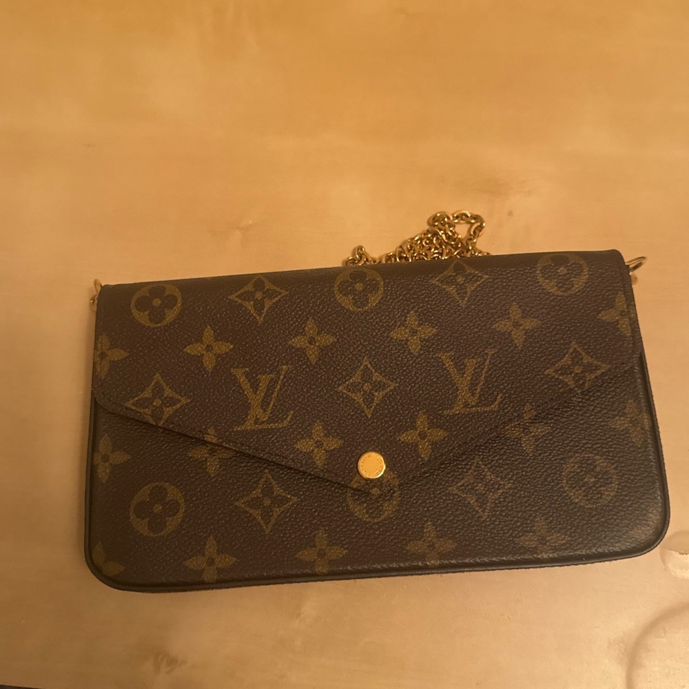Louis Vuitton Gold and Brown Monogram Wristlet